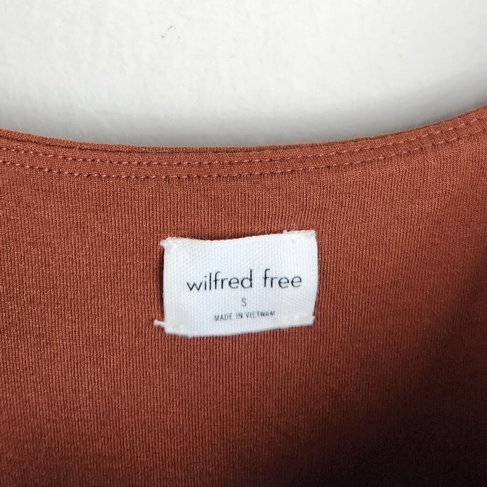 Aritzia Wilfred Free Orbit Ruched Mini Dress in Rich Copper sz S - Picture 6 of 8